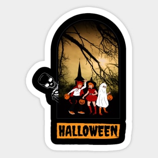 Halloween Retro Style Spooky Scary Sticker